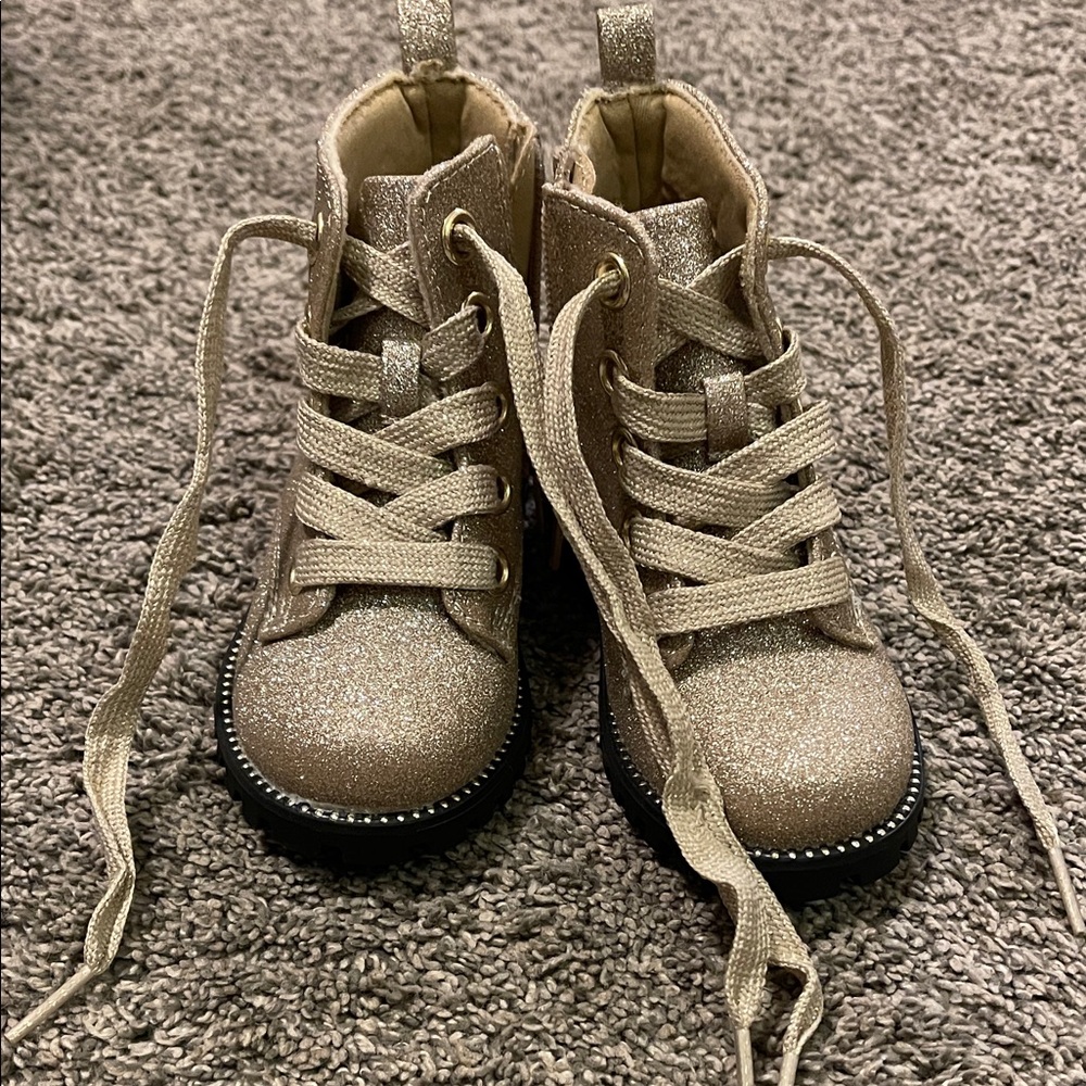 Rachel Zoe Glittery Gold Kids Boots
